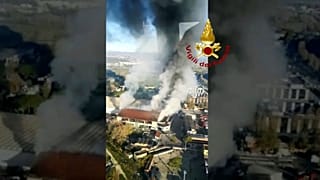 Italy: Black acrid smoke spreads across Rome after a fire in a rubbish dump in the north of the city