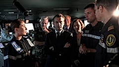 Emmanuel Macron visits the aircraft carrier "Charles de Gaulle" in Toulon