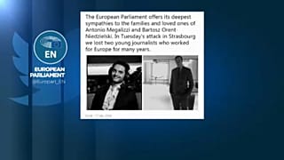 Homenaje a los periodistas asesinados en Estrasburgo
