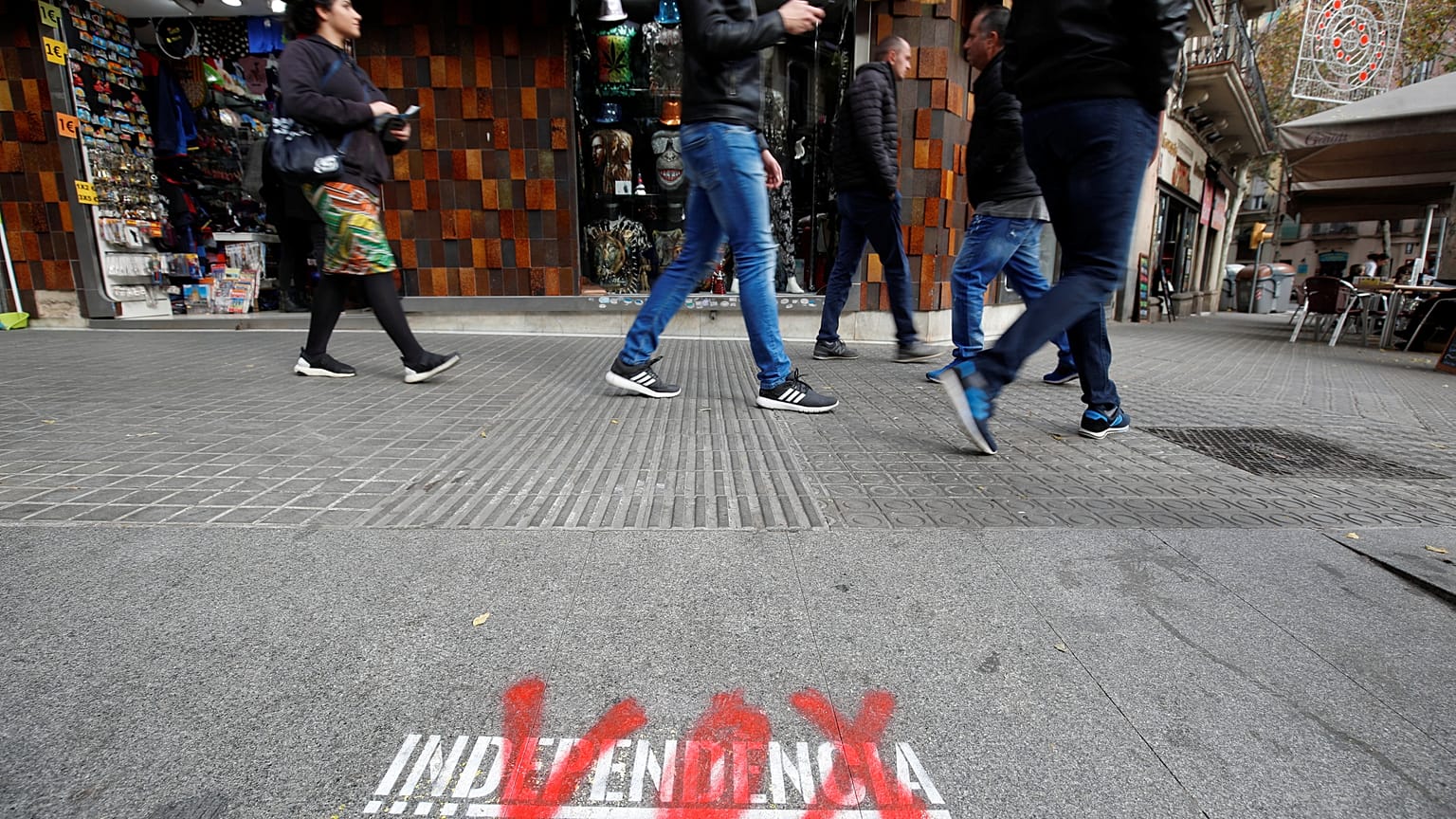 Name of the Spanish right-wing party VOX sprayed in Barcelona on Dec 12.