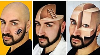 Dieser italienische Make-up Artist kann 3D-Bilder auf sein Gesicht zaubern