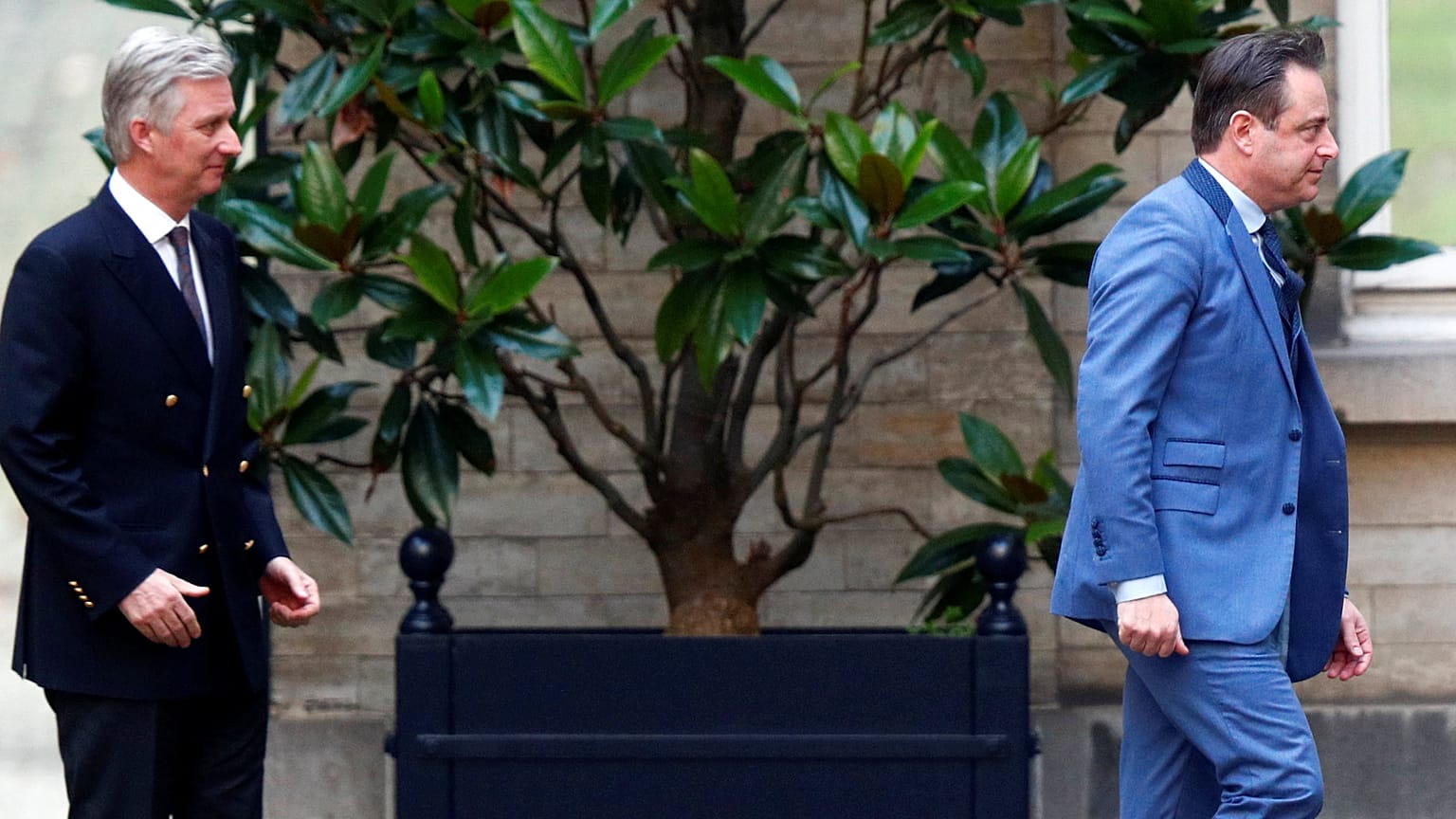 Bart De Wever, presidente del N-VA, se va tras la reunión con el rey Felipe