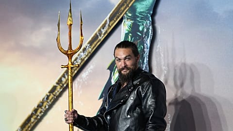 Actor Jason Momoa at the premiere of new superhero film, 'Aquaman.'