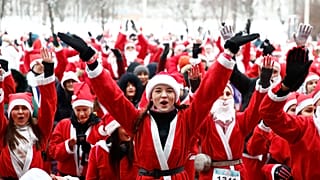 St. Petersburg'da Noel Baba istilası