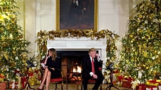 Donald and Melania Trump answer calls to NORAD on Dec 24, 2018.