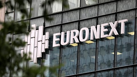 The logo of stock market operator Euronext 
