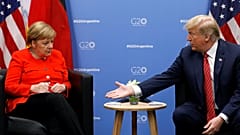 Angela Merkel and Donald Trump meet at the G20 in Argentina.