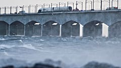 DIe Storebæltbrücke in Dänemark nach dem Unglück.