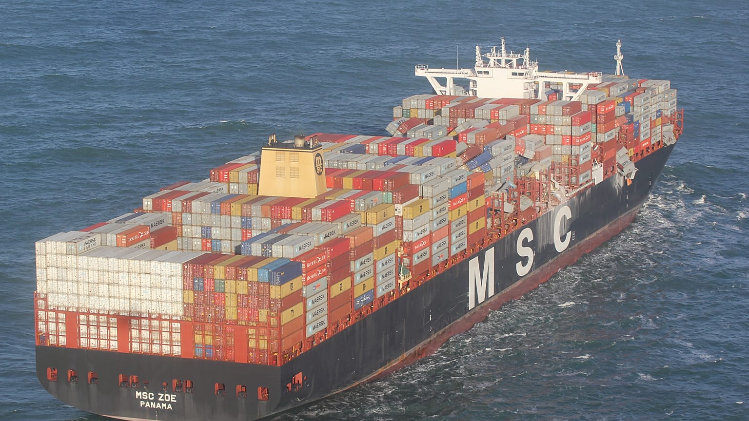Die MSC Zoe in der Nordsee