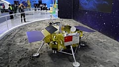 Model of the moon lander for China's Chang'e 4 lunar probe 