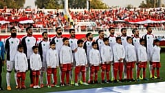  منتخب سوريا قبل بدء مباراته أمام أستراليا في كأس آسيا