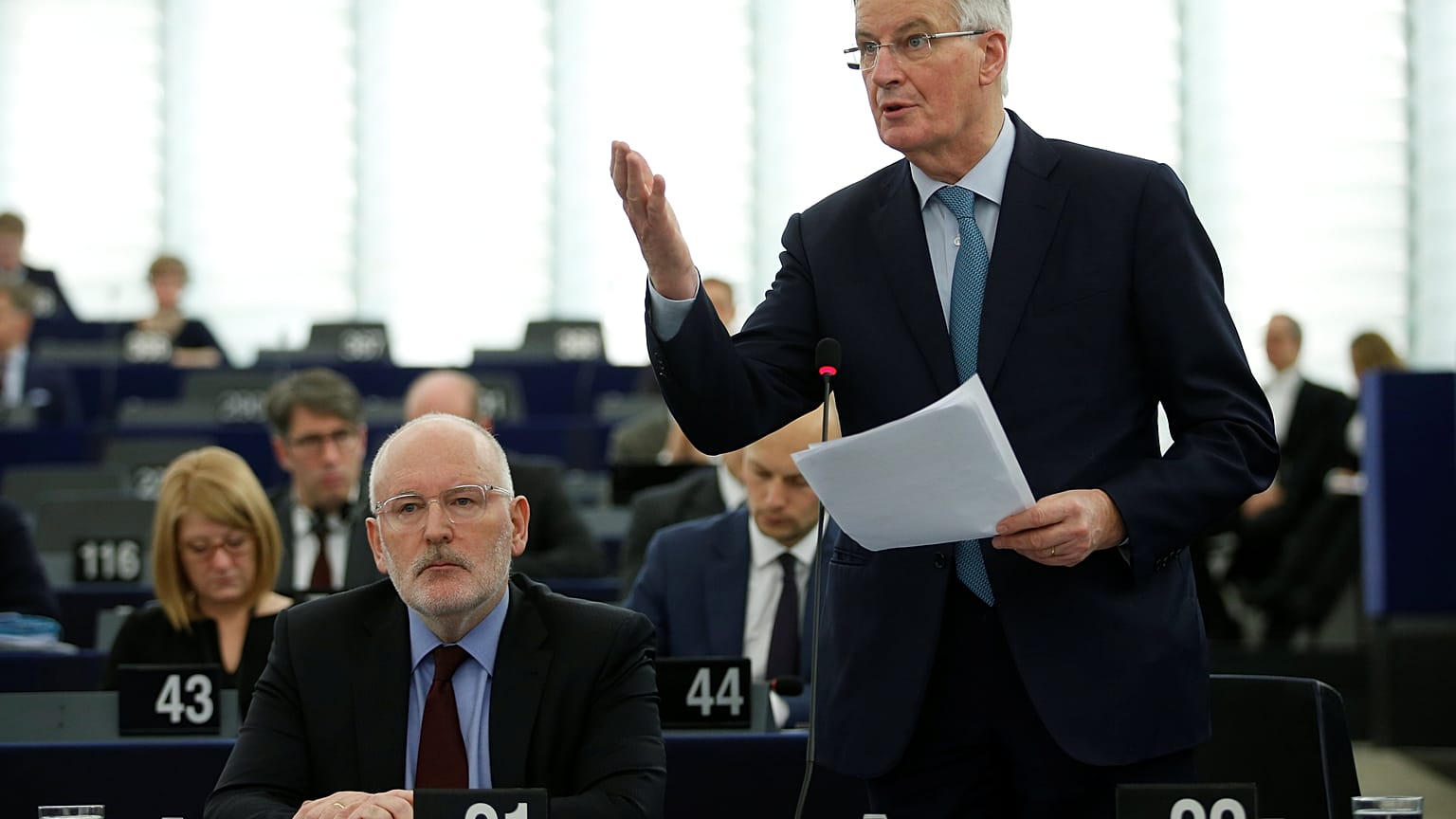 Michel Barnier no Parlamento Europeu