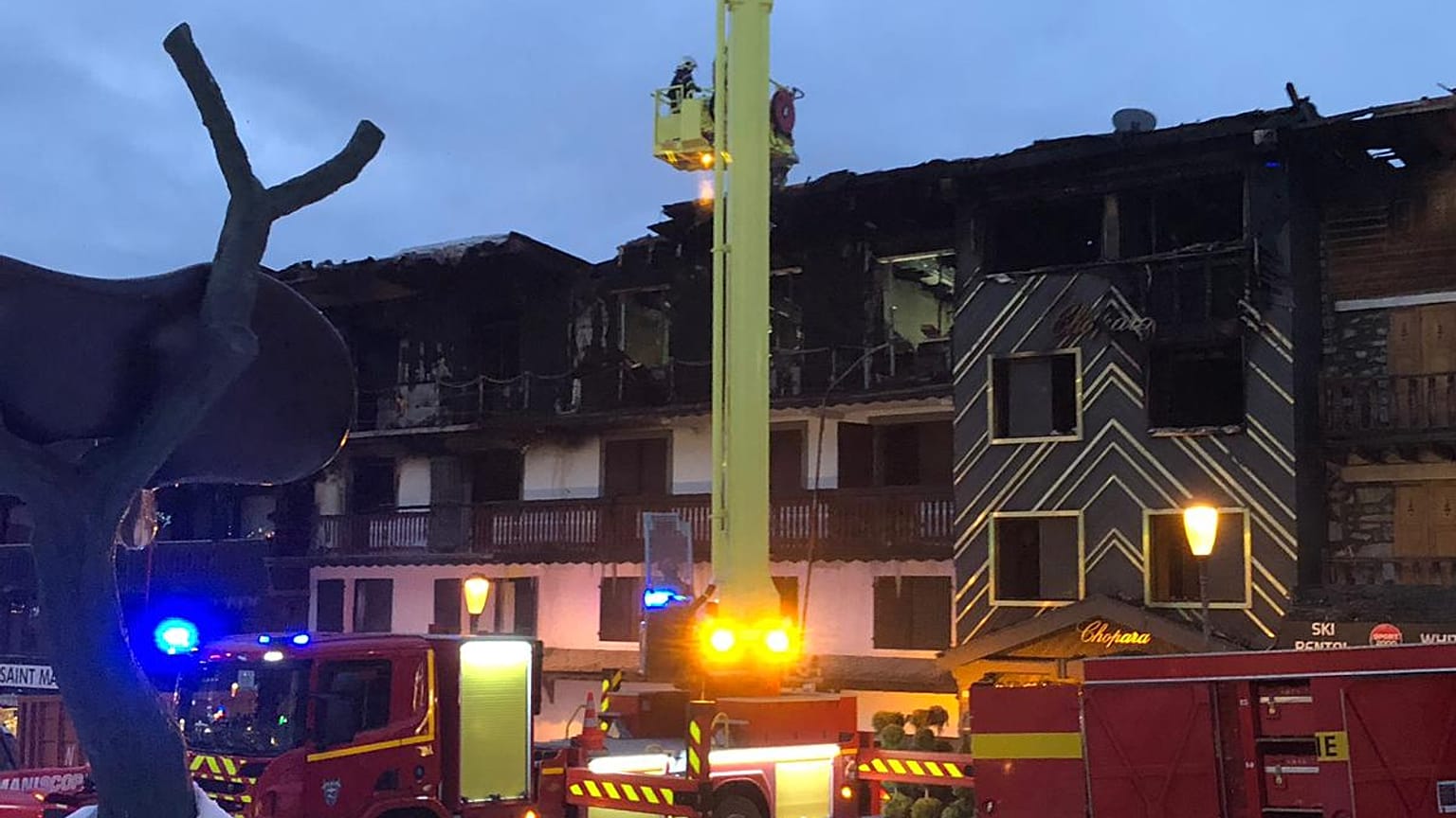 Rescue workers at the scene of the incident