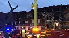 Rescue workers at the scene of the incident