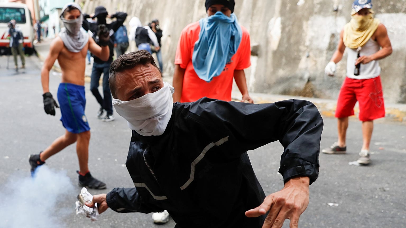 Demonstranten in Caracás