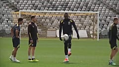Usain Bolt beim Fußballtraining