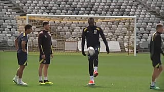 Usain Bolt beim Fußballtraining