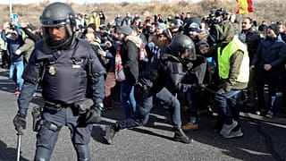 Verkehrschaos in Madrid: Ausschreitungen von Taxifahrern