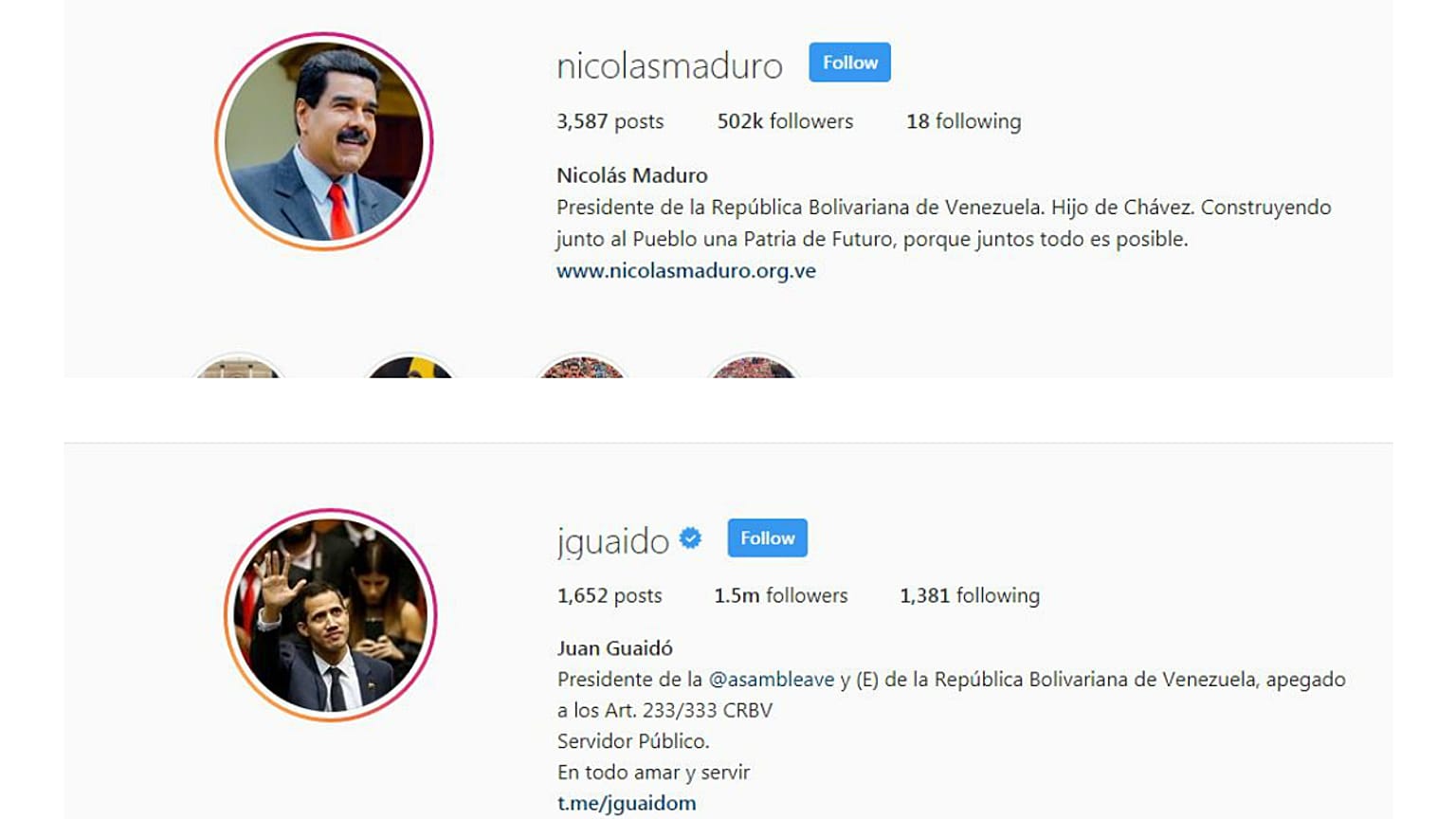 Maduro'nun Instagram'daki onaylanmış statüsü kaldırıldı