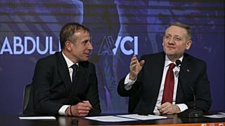 Başakşehir Başkanı Göksel Gümüşdağ ve teknik direktörü Abdullah Avcı