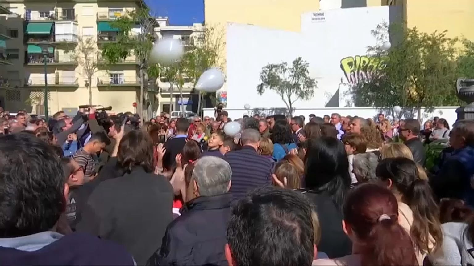 Julen: Malaga residents release white balloons in tribute to toddler  
