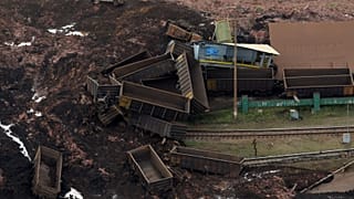 Photo de la mine brésilienne de Brumadinho, ensevelie par une marée de boue