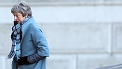 UK Prime Minister Theresa May just outside 10 Downing Street
