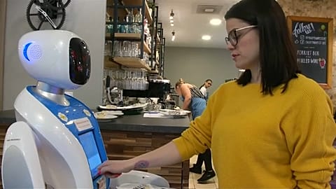 Robots serve up food and fun in Budapest cafe