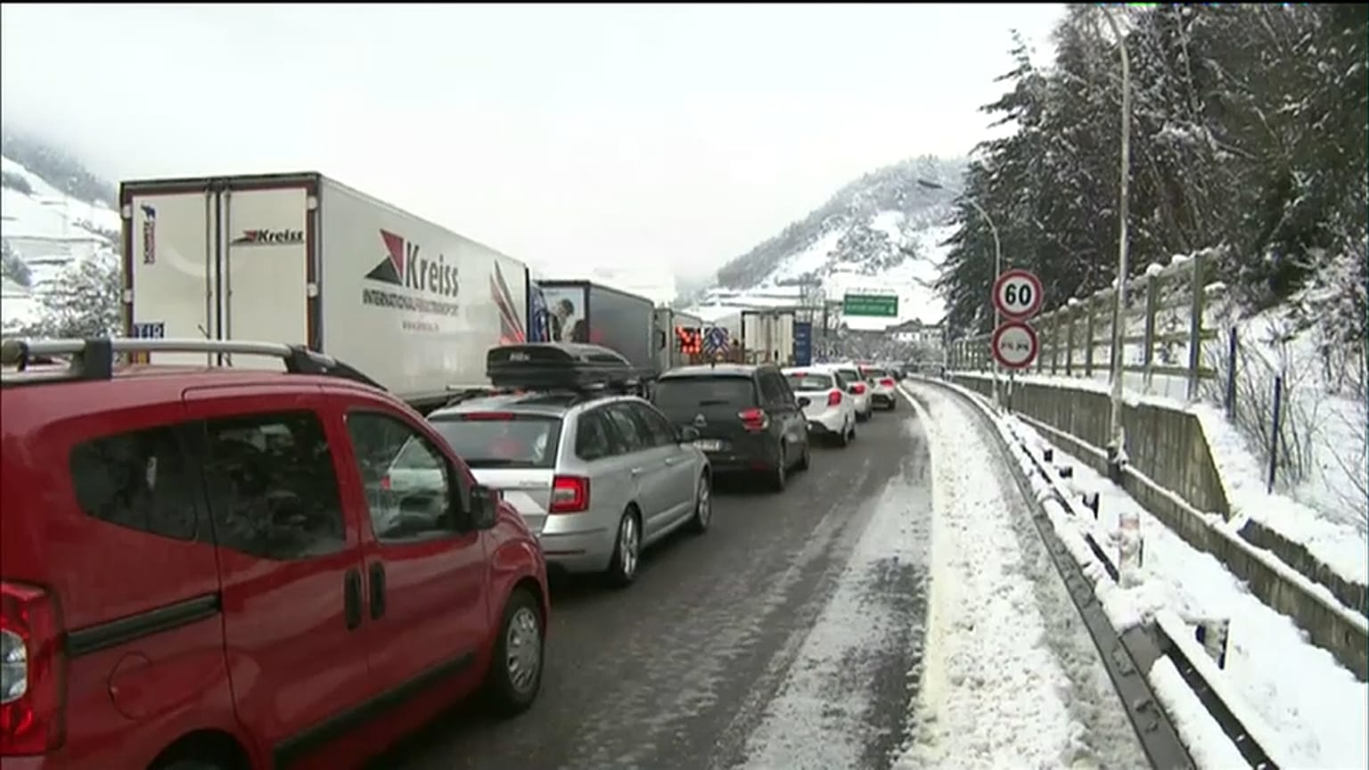 Schneechaos am Brenner