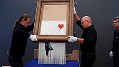 La toile autodétruite de Banksy s'expose en Allemagne