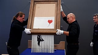 La toile autodétruite de Banksy s'expose en Allemagne