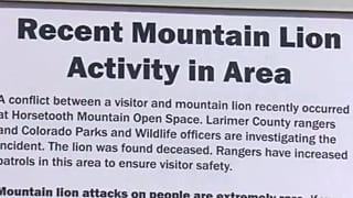 A sign warns visitors about the attack