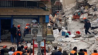 Collapsed building in Istanbul
