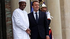 French President Emmanuel Macron with Chad's President Idriss Deby, 2018