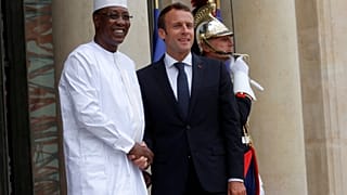 French President Emmanuel Macron with Chad's President Idriss Deby, 2018