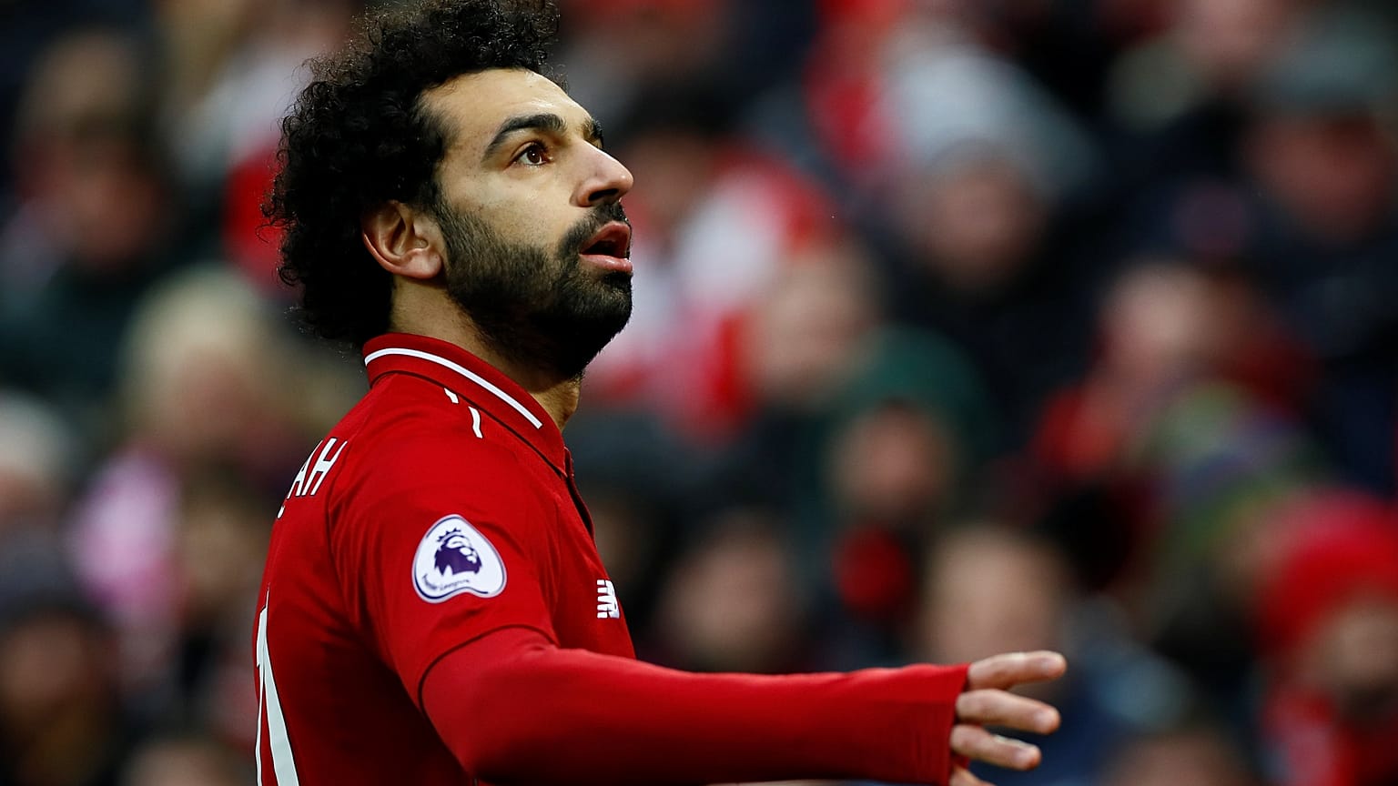 محمد صلاح في مباراة ضدّ كريستال بالاس مع ناديه ليفربول