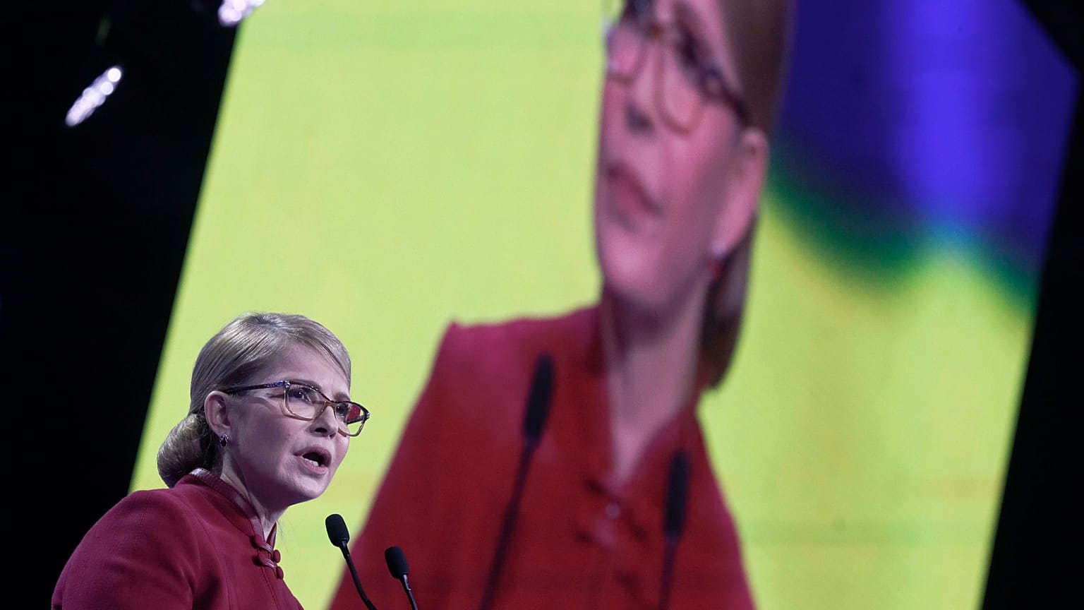 Yuliya Tymoshenko at an event in Kyiv in January