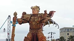 Donald Trump as an emperor with Twitter symbols 