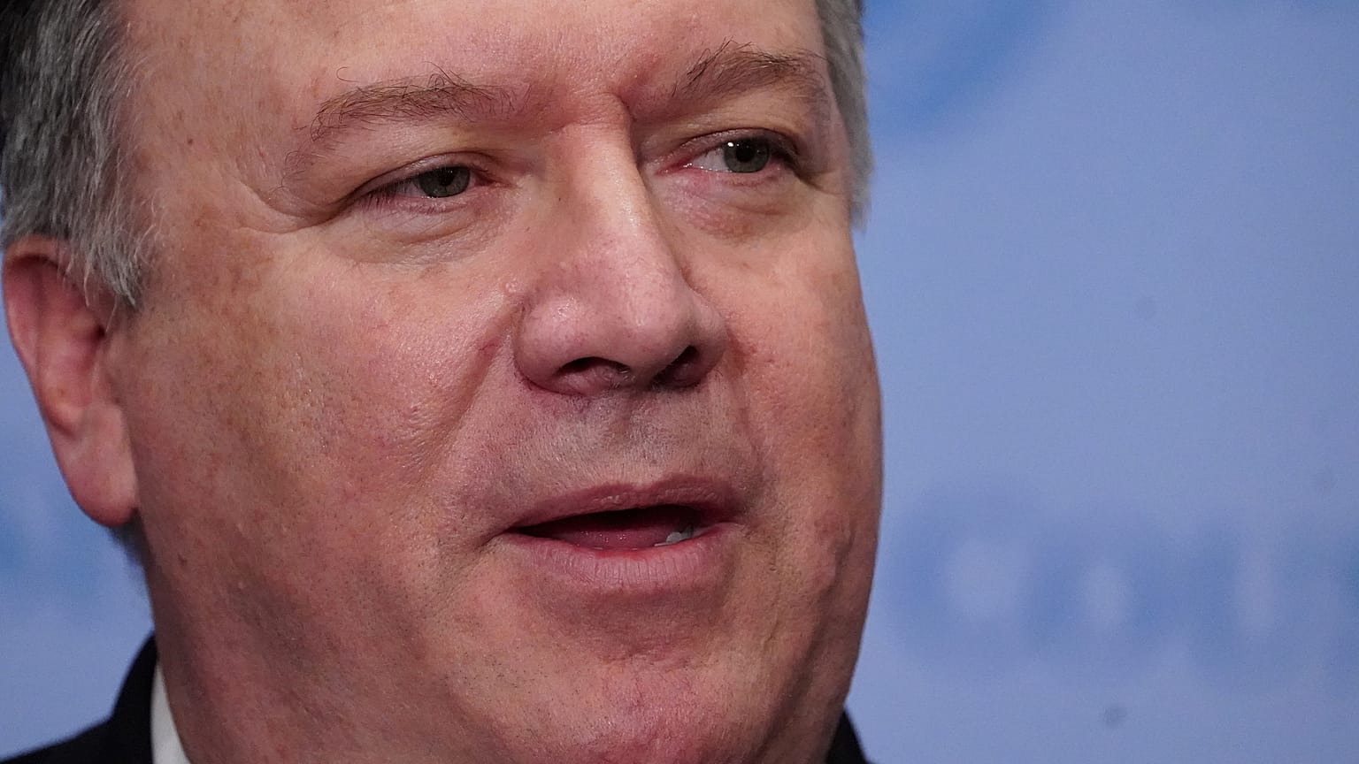 Mike Pompeo speaks to the media at the United Nations, 2019
