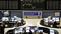 The German share price index DAX graph at the stock exchange in Frankfurt