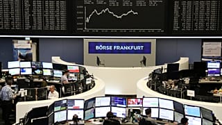 The German share price index DAX graph at the stock exchange in Frankfurt