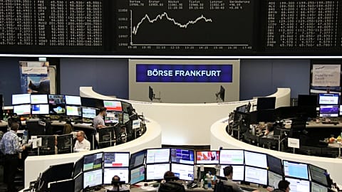 The German share price index DAX graph at the stock exchange in Frankfurt