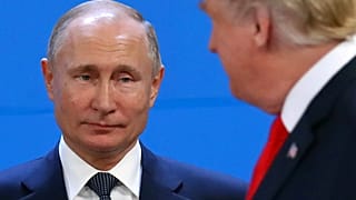 Vladimir Putin and Donald Trump at the G20 summit on November 30, 2018.