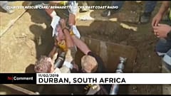 Newborn baby rescued from storm drain in South Africa