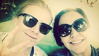 TK with Eman (right) who was detained in Saudi Arabia