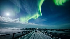  orthern Lights seen over the sky in Lapland, February 2019