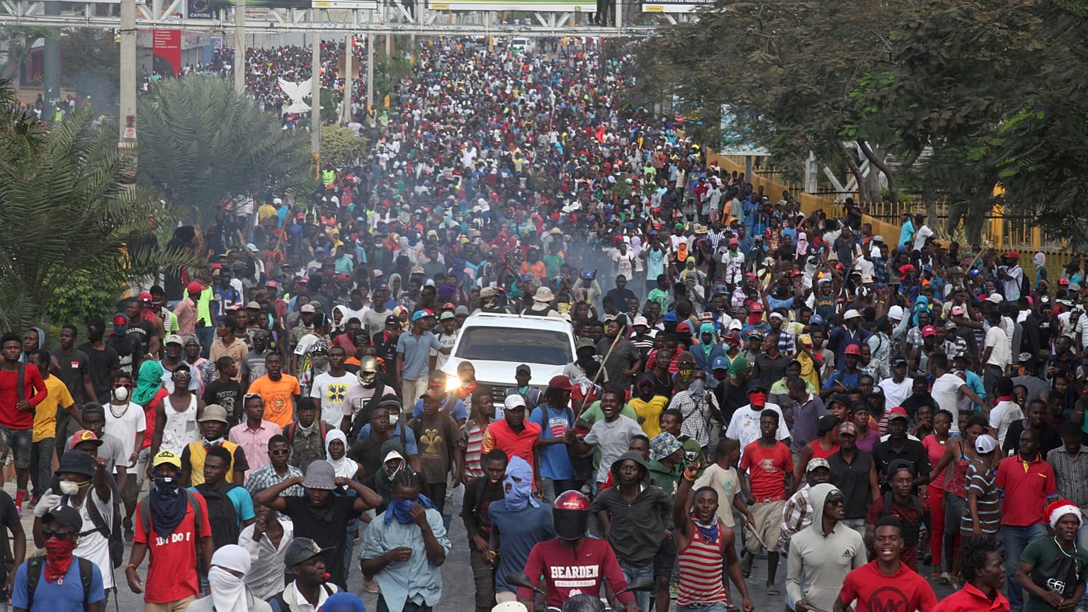 Protesters in Port-an-Prince