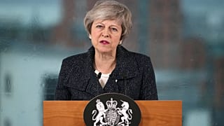 Theresa May gives a speech on a visit to Northern Ireland.