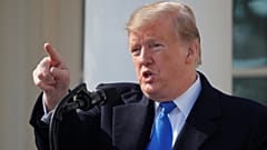 Donald Trump holds a press conference announcing a national emergency.
