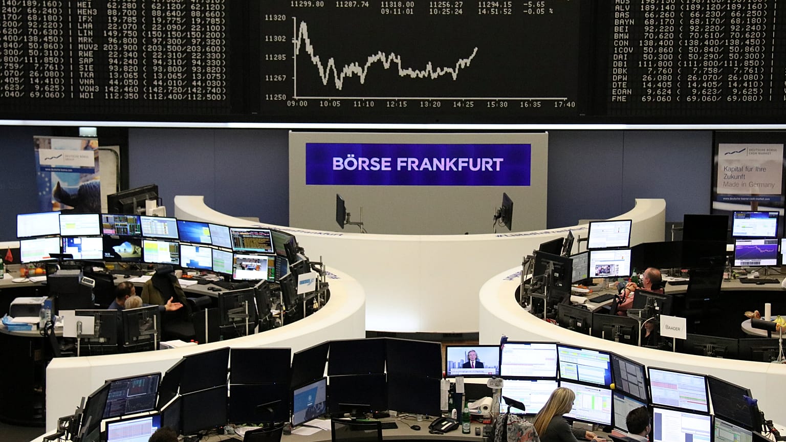 German share price index DAX graph at the stock exchange in Frankfurt